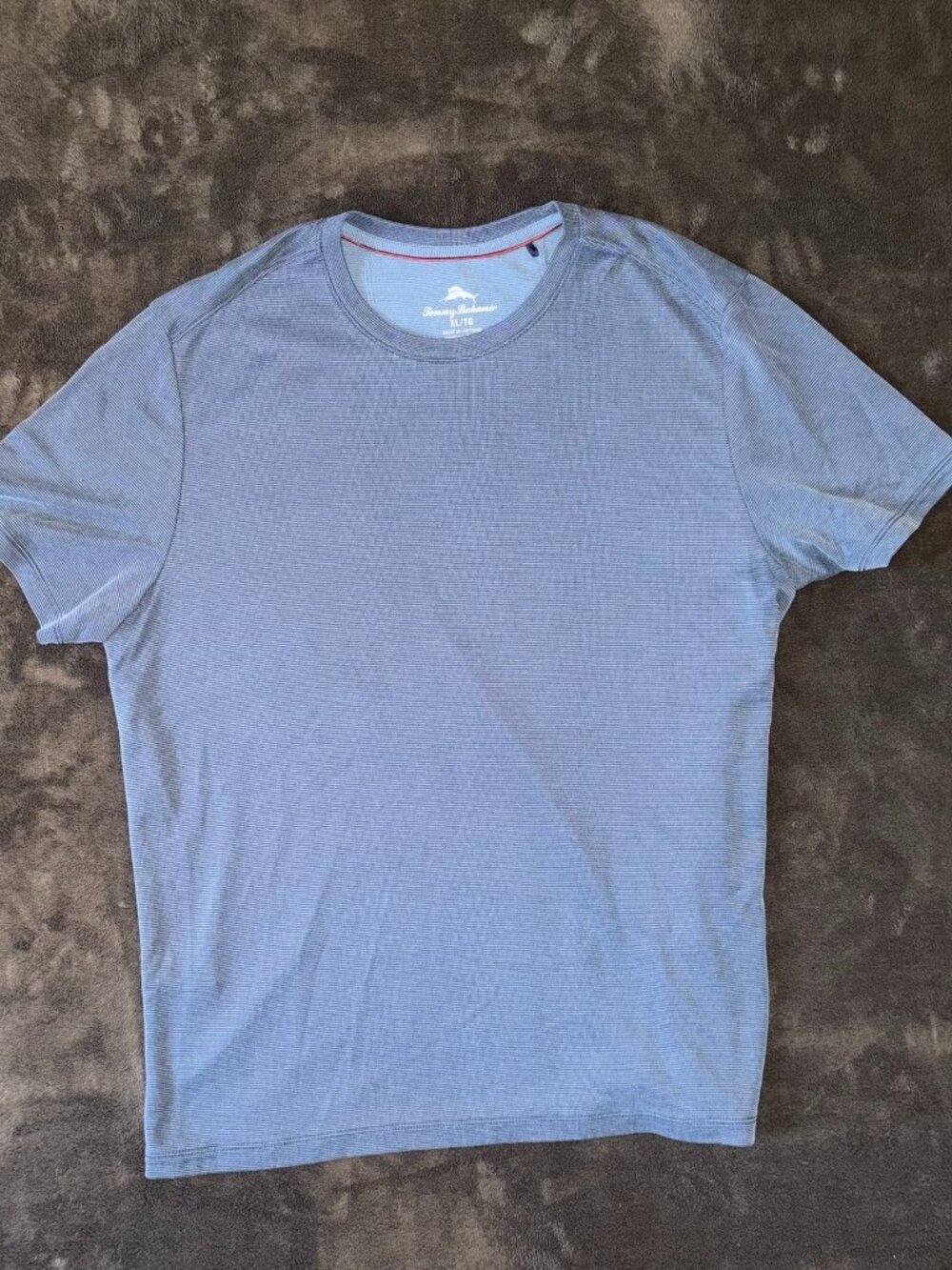 Tommy Bahama Casual Mens T-shirt Blue Striped Summer (XL)